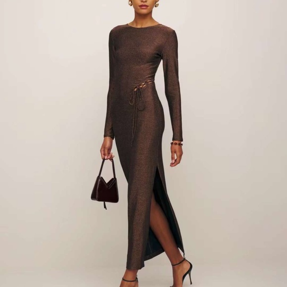 midi knit dress long sleeve Valerie Ribbed Knit Long Sleeve Maxi Dress (Black) – La Belle Boutique main image 1